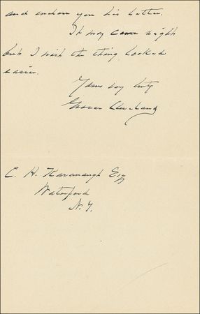 Lot #26 Grover Cleveland Handwritten Letter Signed - Image 2