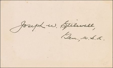 Lot #467 Joseph Stilwell Signature and Stamp Block - Image 2