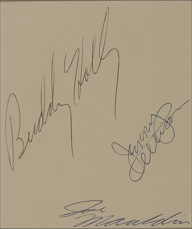 Lot #842 Buddy Holly and The Crickets: Superb set of Buddy Holly and the Crickets signatures - Image 2