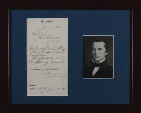 Lot #86 Andrew Johnson Endorsement - Image 1