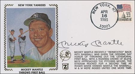 Lot #1198 Joe DiMaggio and Mickey Mantle Commemorative Covers - Image 1