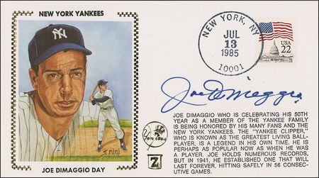 Lot #1198 Joe DiMaggio and Mickey Mantle Commemorative Covers - Image 2