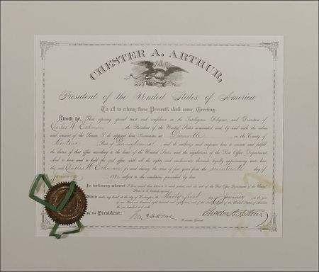 Lot #8 Chester A. Arthur: Arthur postal
