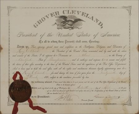 Lot #27 Grover Cleveland Signed Document