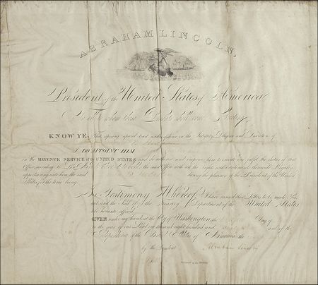 Lot #98 Abraham Lincoln: Early in the Civil War, Lincoln appoints an officer to combat smugglers and Confederates - Image 1