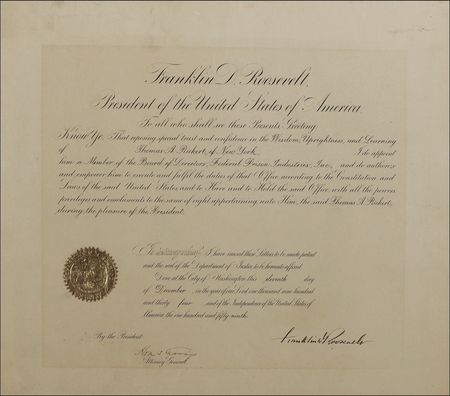 Lot #156 Franklin D. Roosevelt Signed Document - Image 1
