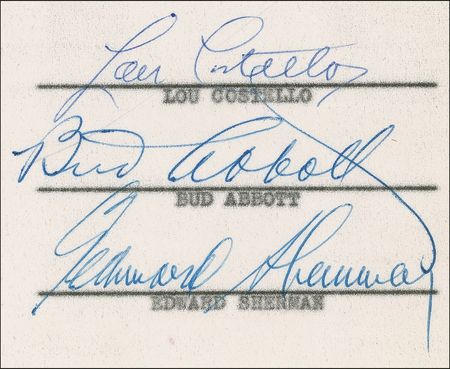 Lot #926 Abbott and Costello Signed Document - Image 1