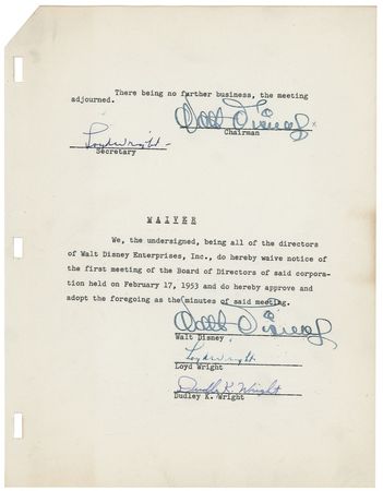 Lot #696 Walt Disney: With dreams of Tomorrowland, Disney forms a new company and embarks on creating an iconic theme park - Image 2