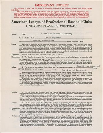 Lot #1226 Will Harridge and Roger Peckinpaugh Signed Document - Image 1