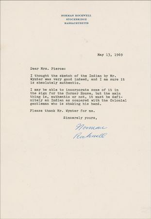 Lot #651 Norman Rockwell: The great artist considers using a sketch at the first Norman Rockwell Museum - Image 1