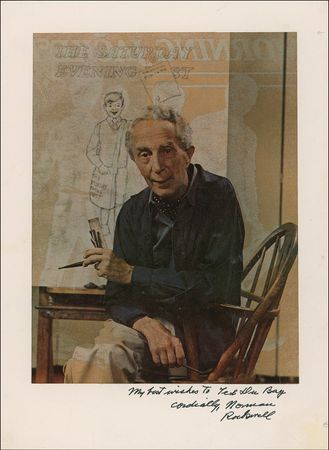 Lot #651 Norman Rockwell: The great artist considers using a sketch at the first Norman Rockwell Museum - Image 2