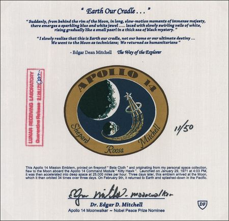 Lot #546 Edgar Mitchell: Unique Apollo 14 Flown Limited Edition - Image 1