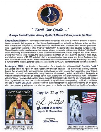 Lot #546 Edgar Mitchell: Unique Apollo 14 Flown Limited Edition - Image 2