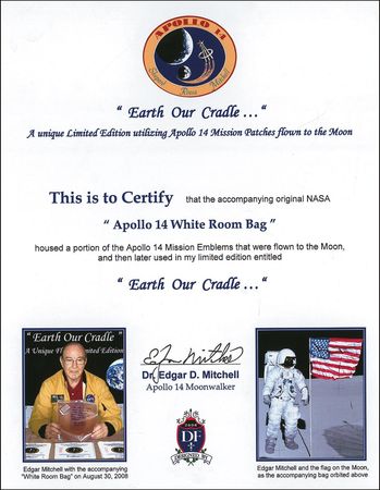 Lot #547 Edgar Mitchell: “Earth Our Cradle” flown “White Room” bag - Image 2