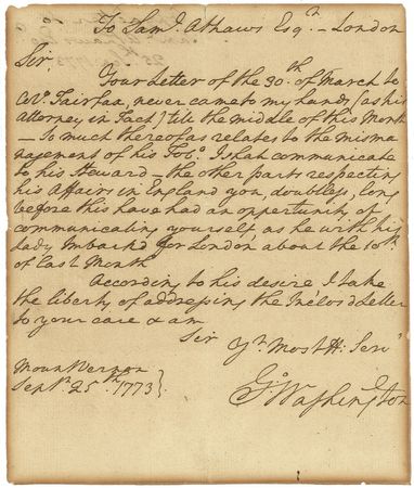 Lot #197 George Washington: The Father of Our Country uses his power of attorney on behalf of the Loyalist husband of his true love - Image 1