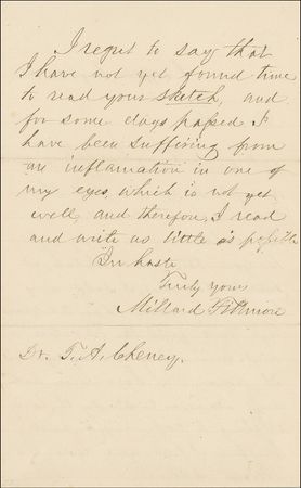 Lot #47 Millard Fillmore Handwritten Letter Signed - Image 2