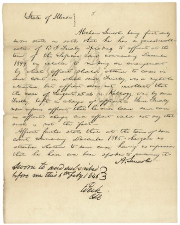Lot #100 Abraham Lincoln: Occupied with a run for Congress, the country lawyer pens 100 words and twice signs a letter regarding a legal case from his past - Image 1