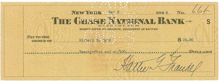 Lot #225 Richard E. Byrd Check - Image 1