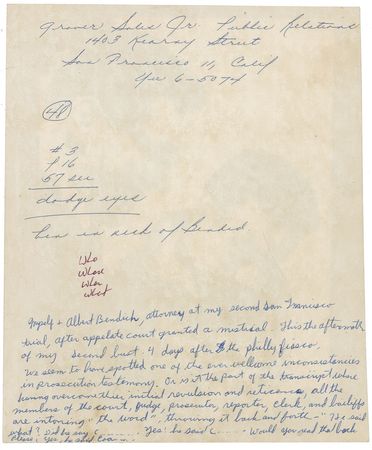 Lot #948 Lenny Bruce: Eclectic and at times self-deprecating archive of a legendary comedian, including a notation regarding his famed obscenity trial - Image 4