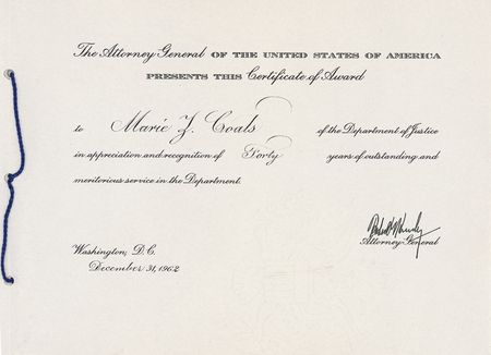 Lot #304 Robert F. Kennedy: Superb RFK signed while serving as attorney general - Image 1