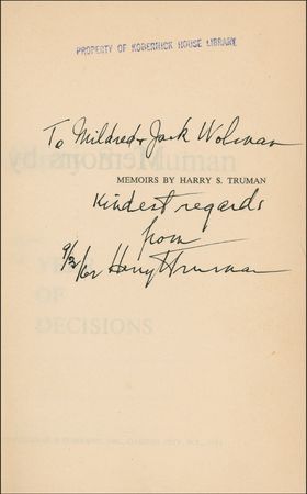Lot #187 Harry S. Truman Book - Image 1