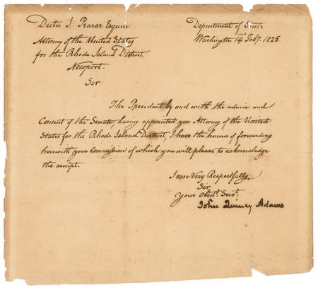 Lot #7 John Quincy Adams: A controversial