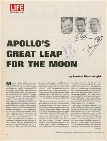 Lot #485 Apollo 11: Apollo 11 crew sign their story - Image 1