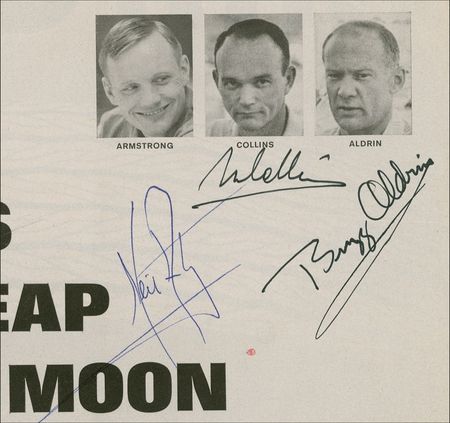 Lot #485 Apollo 11: Apollo 11 crew sign their story - Image 2