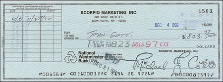 Lot #282 John Gotti Check - Image 1