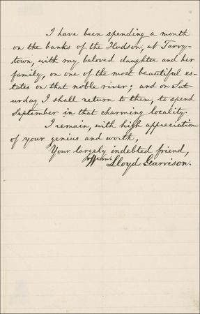 Lot #277 William Lloyd Garrison Handwritten Letter Signed - Image 3