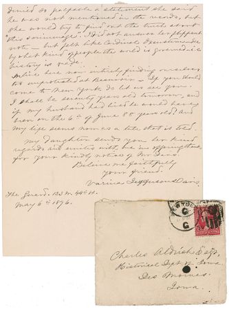 Lot #238 Varina Davis Handwritten Letter Signed - Image 2