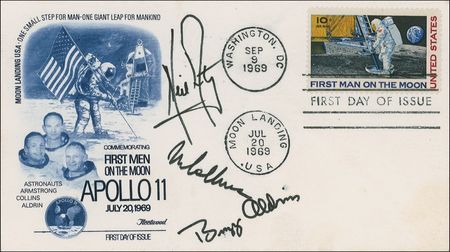 Lot #508 Neil Armstrong: Just back from space, the commander of Apollo 11 sends a rare 1969 handwritten note and includes a crew-signed cover - Image 2