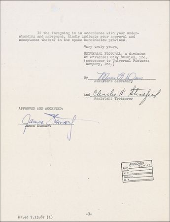 Lot #1116 James Stewart: Elwood P. Dowd agrees to a broadcast of Harvey - Image 2