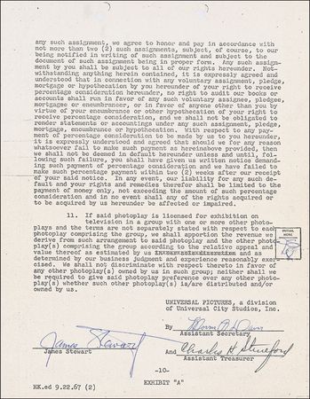 Lot #1116 James Stewart: Elwood P. Dowd agrees to a broadcast of Harvey - Image 3