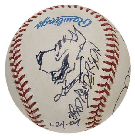 Lot #690 Cartoonists Baseball - Image 3