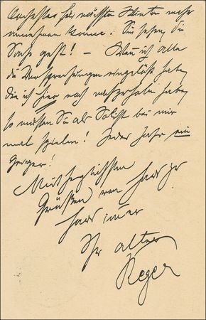 Lot #751 Max Reger Handwritten Letter Signed - Image 2