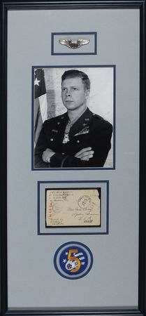 Lot #417 Richard Bong: Twice signed free frank from the Ace of Aces - Image 1