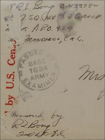Lot #417 Richard Bong: Twice signed free frank from the Ace of Aces - Image 3