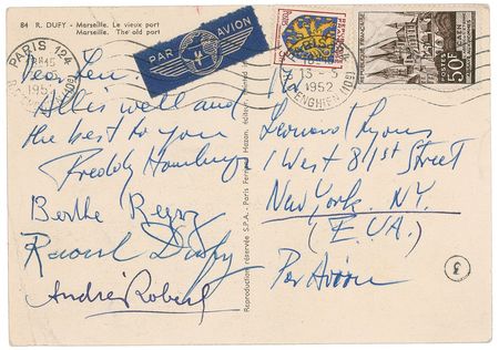 Lot #639 Raoul Dufy Handwritten Letter Signed - Image 1