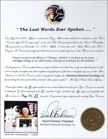 Lot #504 Apollo 17: Gene Cernan 