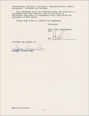 Lot #918 Madonna: The Material Girl grants use of a Herb Ritts photograph - Image 2