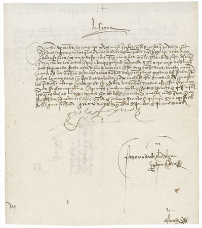 Lot #287 Ferdinand and Isabella: Columbus’ patrons sign royal correspondence - Image 2