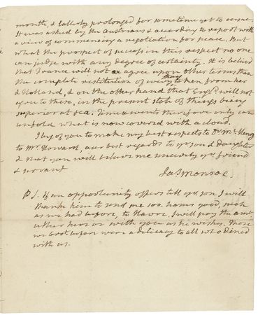 Lot #115 James Monroe: Serving as minister to France, Madison provides an eyewitness account of the French Revolution - Image 3