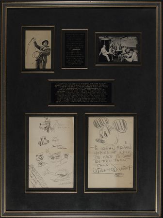 Lot #741 Walt Disney: Walt pencils a rare sketch