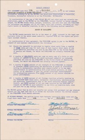 Lot #963 Hank Williams: “Luke the Drifter” divides the royalties for Jesus Is Calling - Image 1