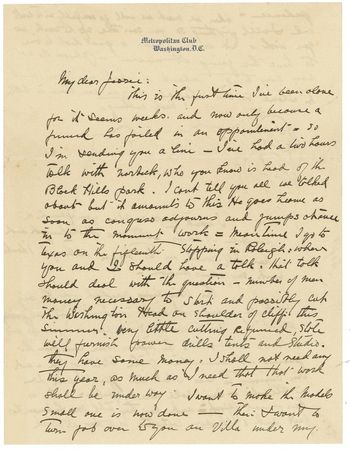 Lot #608 Gutzon Borglum: Mount Rushmore?s sculptor prepares his greatest work...and even sketches his vision of George Washington - Image 1
