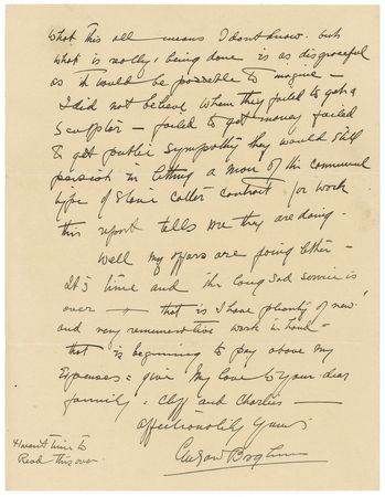 Lot #608 Gutzon Borglum: Mount Rushmore?s sculptor prepares his greatest work...and even sketches his vision of George Washington - Image 3