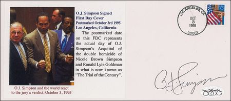 Lot #1351 O. J. Simpson First Day Cover - Image 1