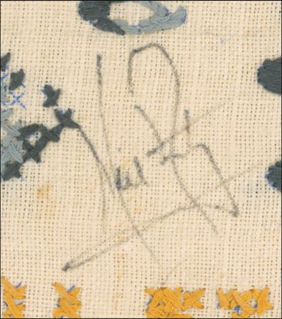 Lot #513 Neil Armstrong: Unique first man on the moon signed needlepoint - Image 2