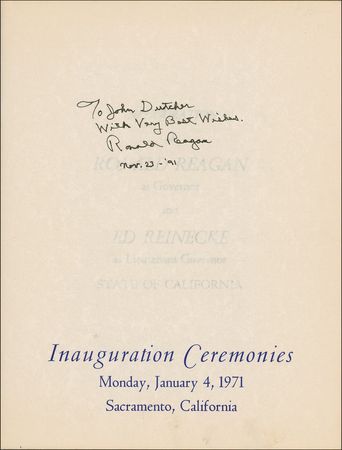 Lot #142 Ronald Reagan: 20 years later, Reagan signs an inaugural program - Image 2